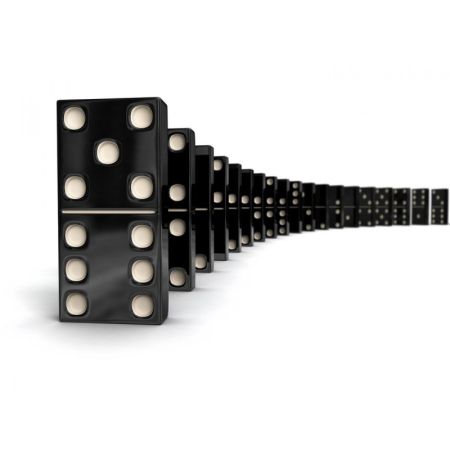 Joc educativ Domino mini in cutie de lemn, +4 ani, Goki 446610